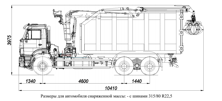 металловоза 6520-3072-53 с КМУ VM10L74M - САТ, кузов 30 м3