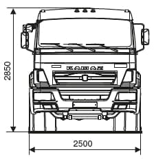 Седельный тягач КАМАЗ 65116-6020-48(A5) габариты, чертеж 2